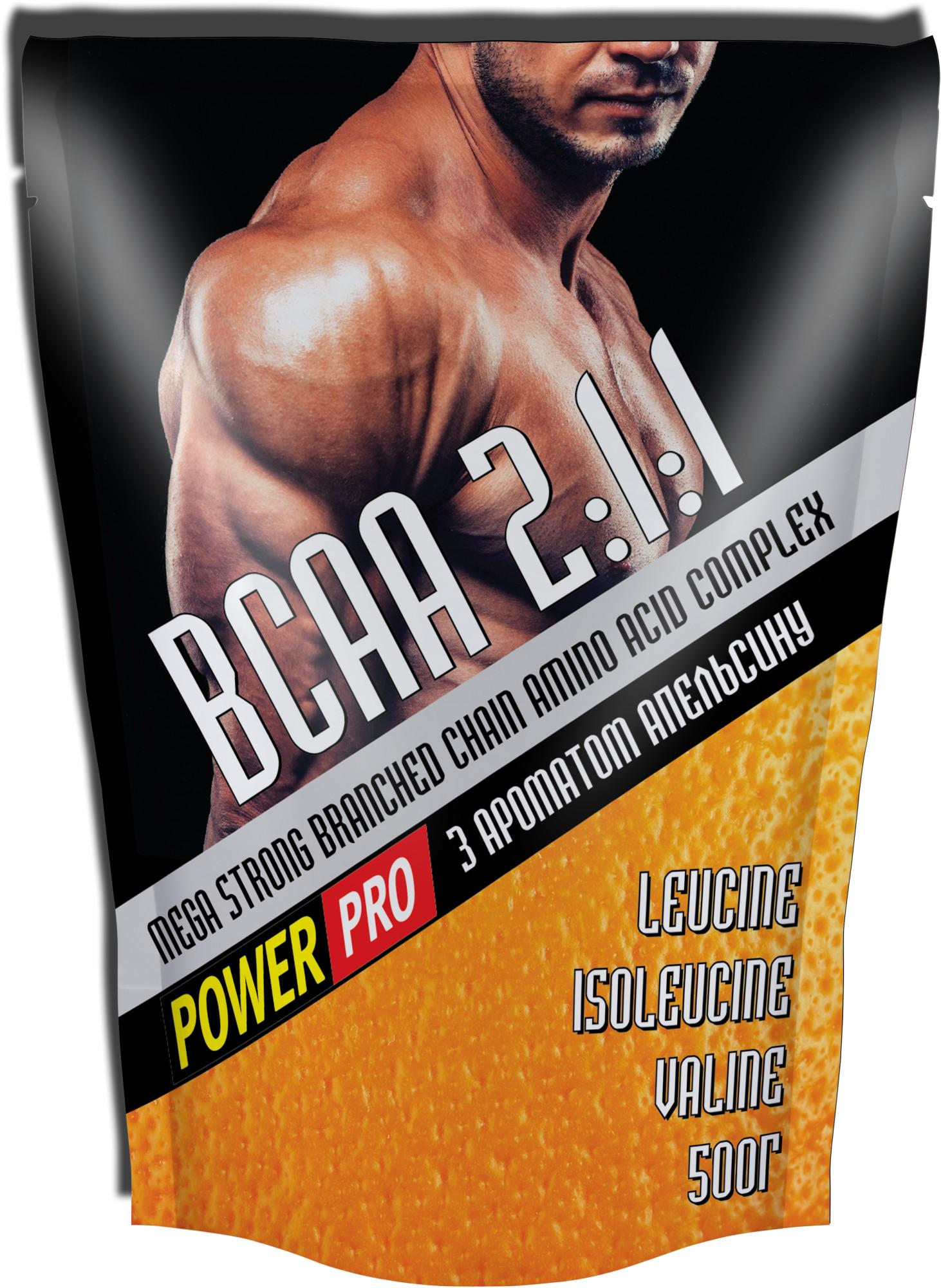 Аминокислота Power Pro BCAA Mega Strong 2:1:1 апельсин 500 г