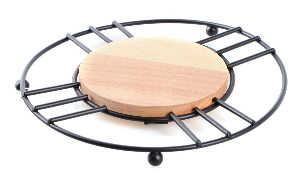 Підставка під гаряче Ringel Oder кругла метал/дерево Чорний (RG-9014) - фото 2 Підставка під гаряче Ringel Oder кругла метал/дерево Чорний (RG-9014) - фото 2
