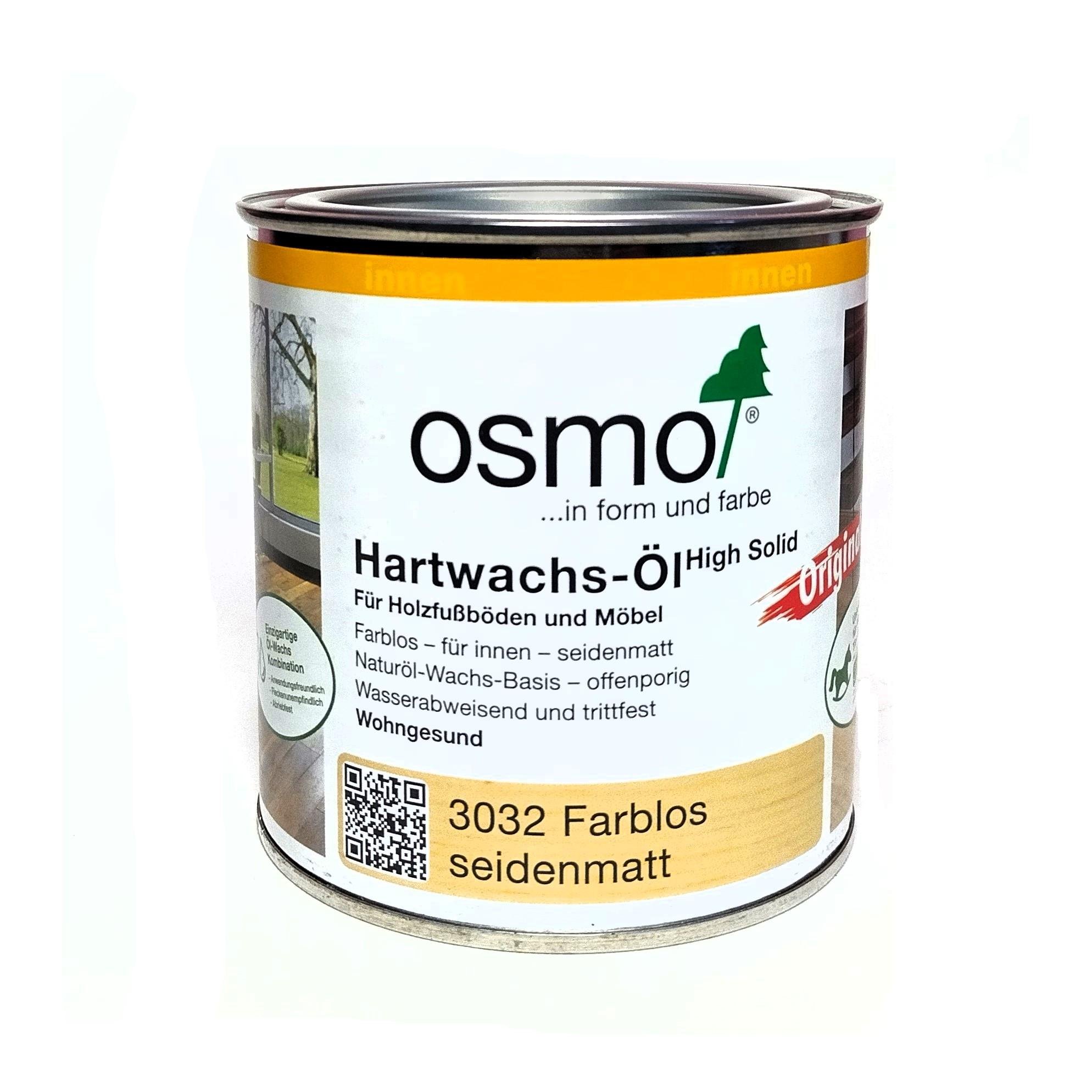 Масло с твердым воском Osmo Hartwachs-Öl Original для пола из дерева/паркета/мебели 0,375 л Бесцветный шелковисто-матовый (3032) - фото 1