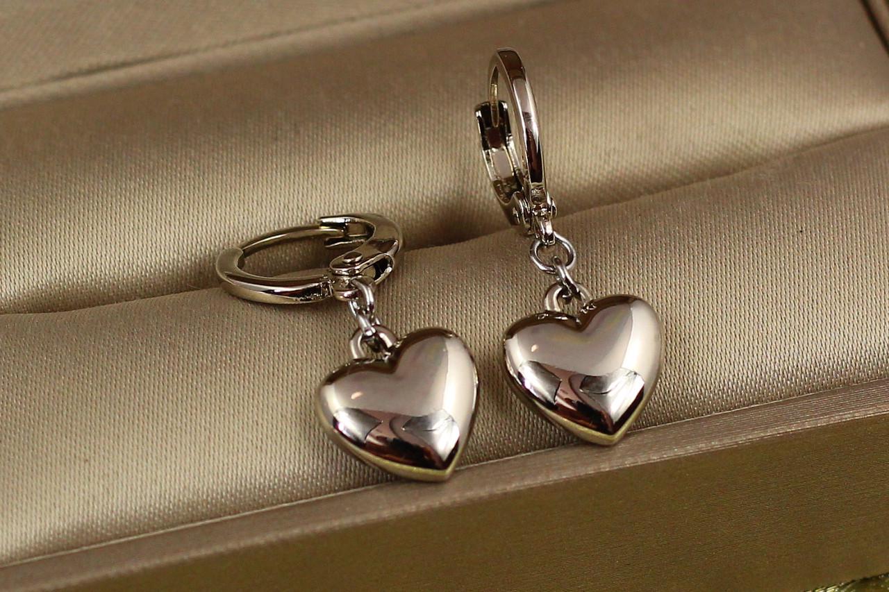 Сережки підвіски Xuping Jewelry Чисте серце 2,6 см Сріблястий (1933606487)