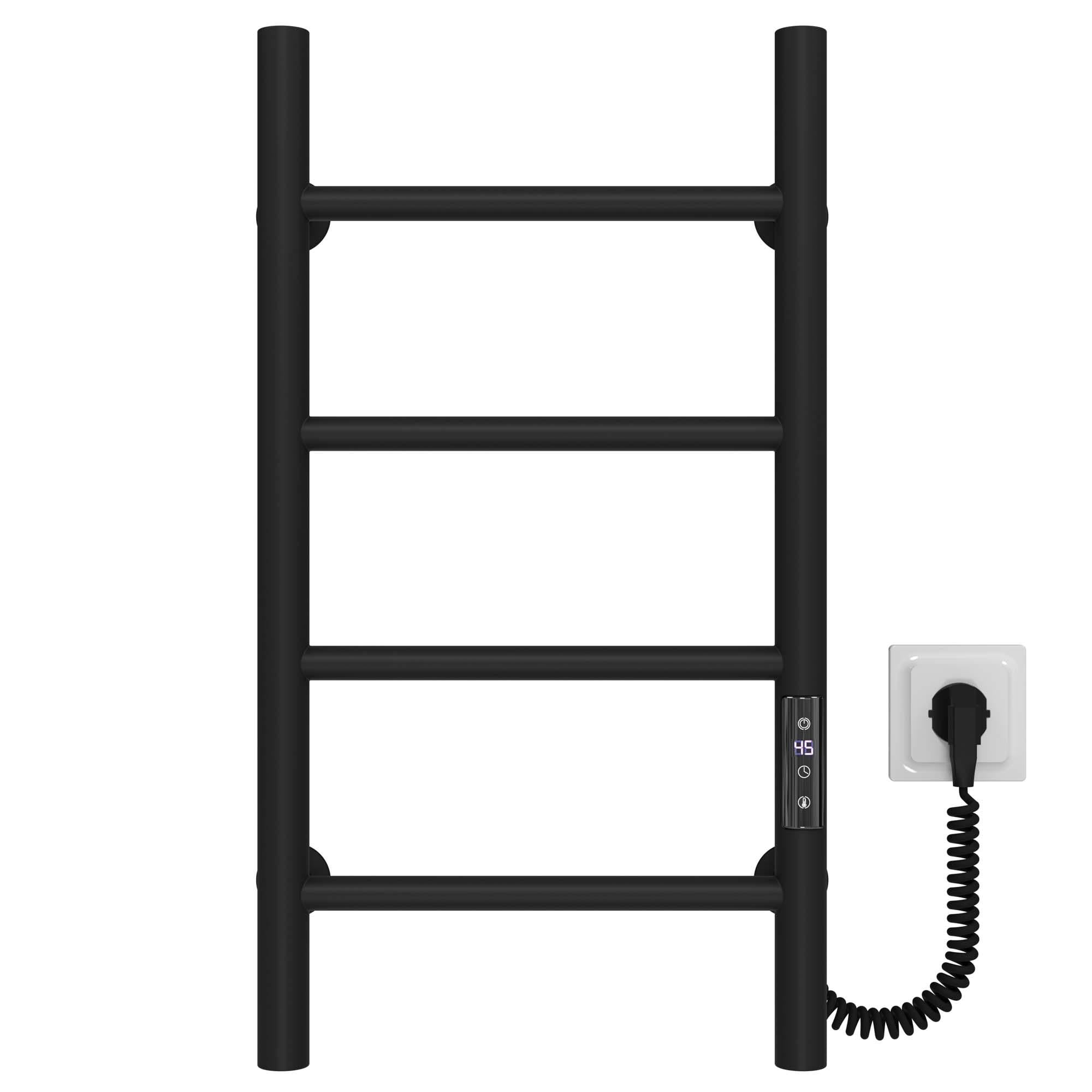 Полотенцесушитель электрический Deffi Орион П4 JD03 правое подключение нержавеющая сталь 300х600 мм Черный (C.OR.60.30.4.EBR1)