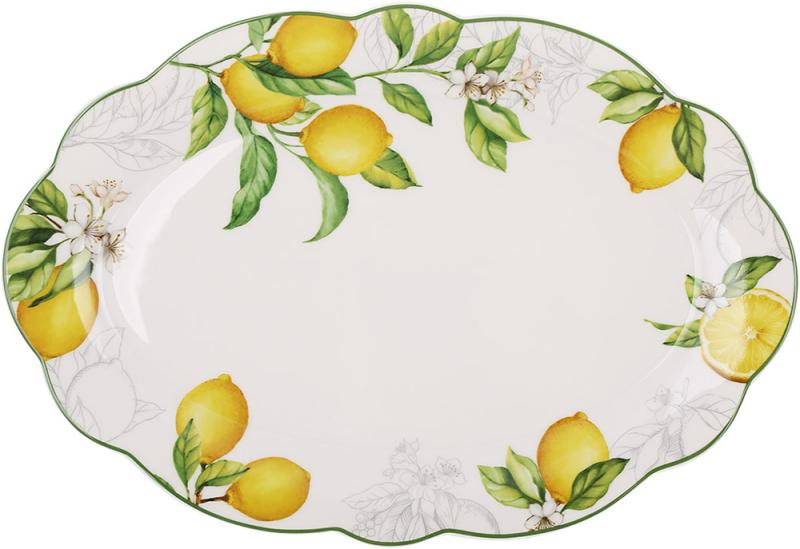 Блюдо фарфоровое овальное сицилийский лимон 30х21 см
