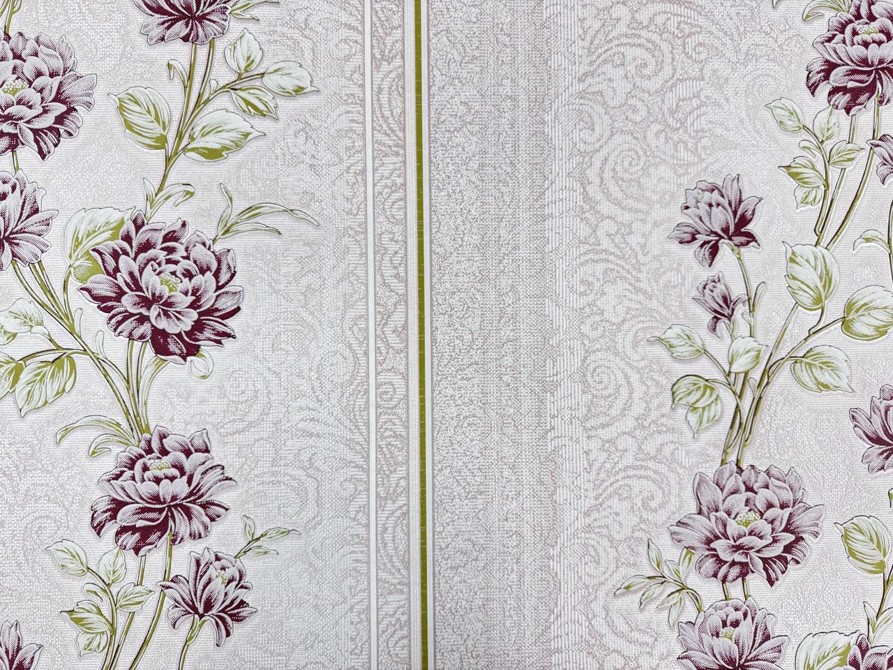 Обои виниловые на флизелиновой основе Славянские обои с цветами 10 м Розовый (3686-06)