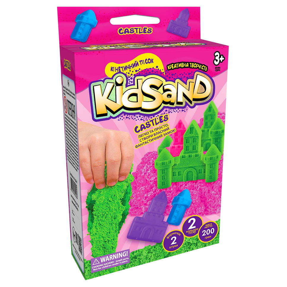 Кінетичний пісок Danko Toys KidSand KS-05-01U в наборі Рожеві замки 200 г (RLT14445s16203)