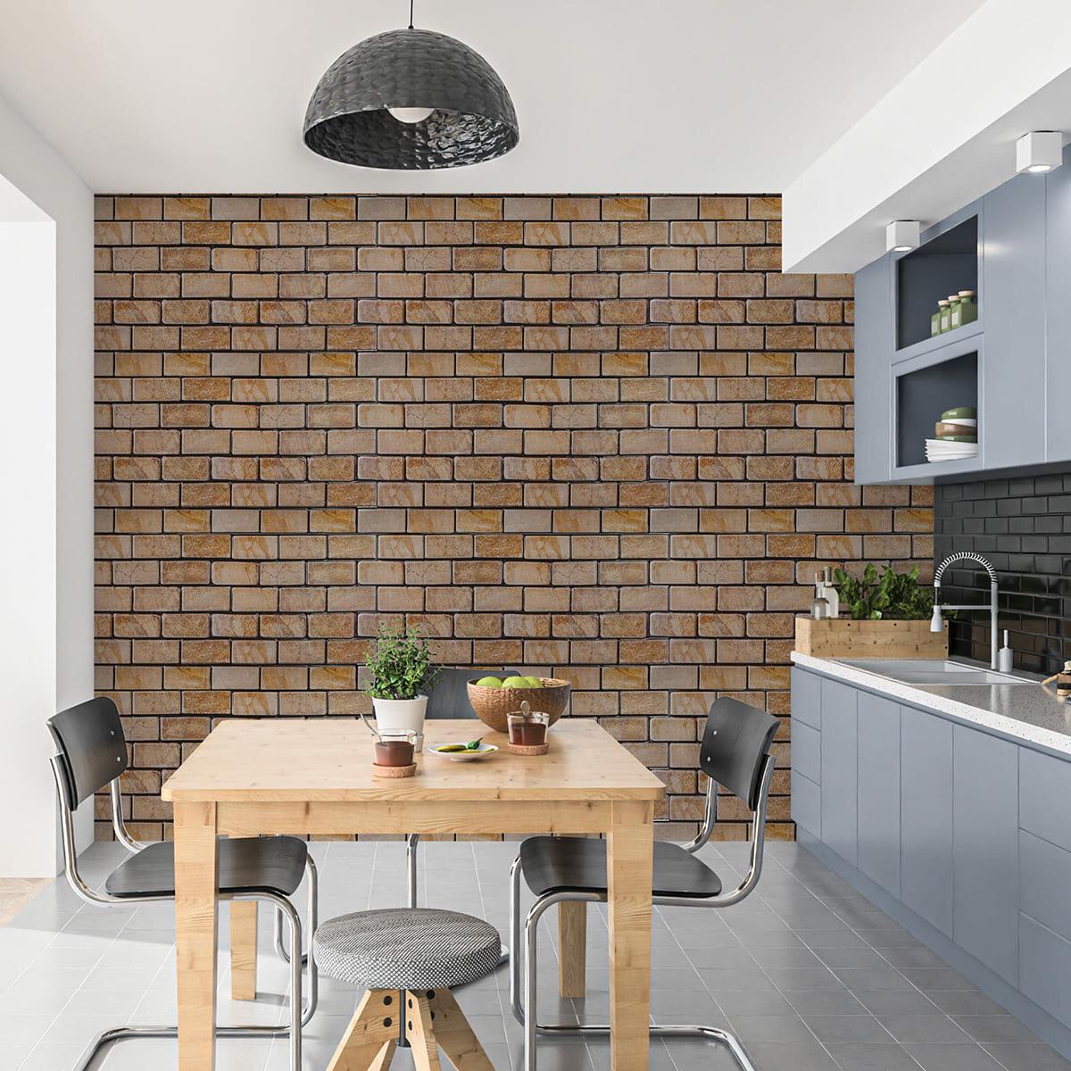 Панель декоративная ПВХ кирпич мрамор 960х480х4 мм Коричневый (SW-00001428) - фото 6