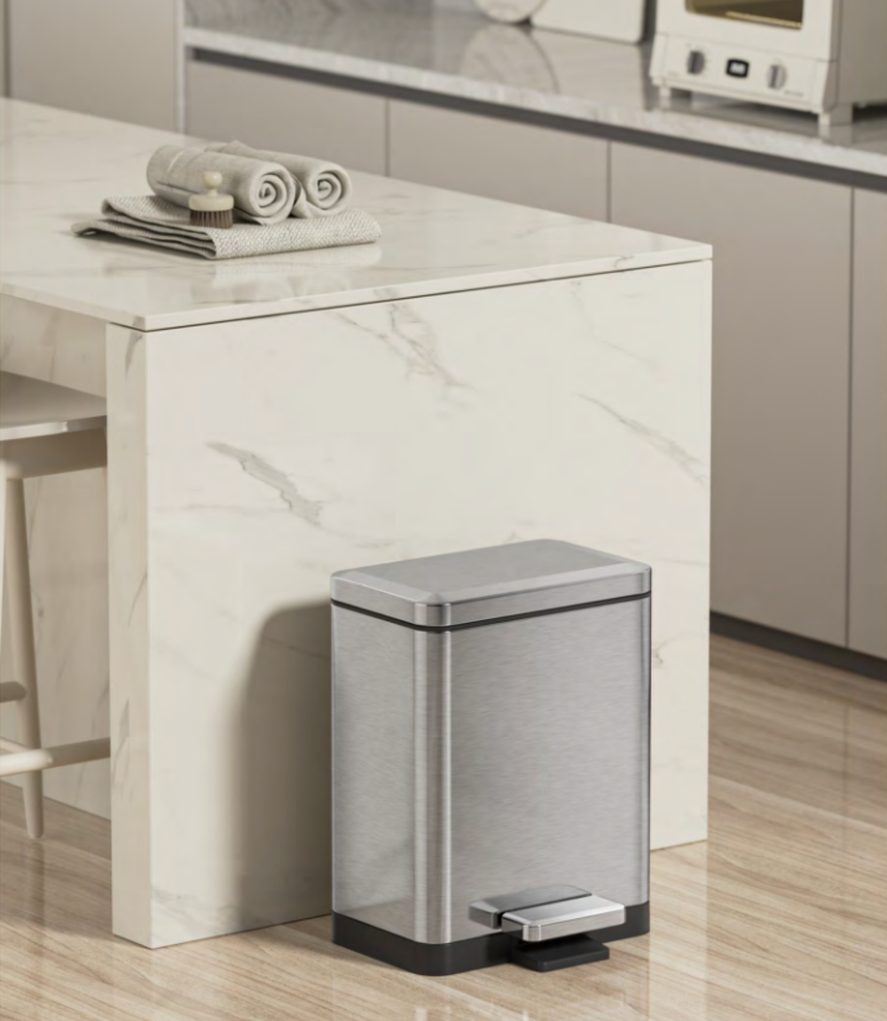 Відро для сміття з плавним закриттям Koer TC-010306-02 прямокутне 6 л Нержавіюча сталь (KR5600) - фото 2 Відро для сміття з плавним закриттям Koer TC-010306-02 прямокутне 6 л Нержавіюча сталь (KR5600) - фото 2