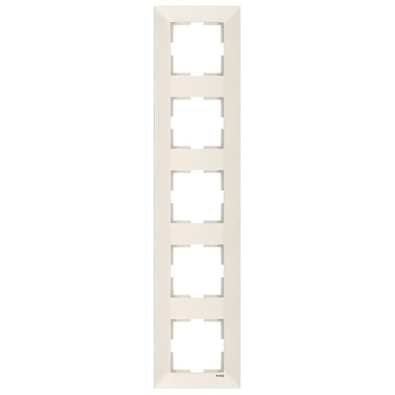 Рамка на 5 місць вертикальна VIKO Meridian Кремовий (90979035-WH)