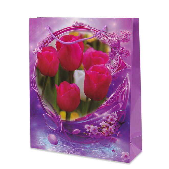 Пакет подарочный Flora микс 28х9х34 см 12 шт. (9404) - фото 2