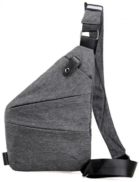 Сумка мужская мессенджер Cross Body Bags 6016 через плечо 4 отдела серый (36997781)