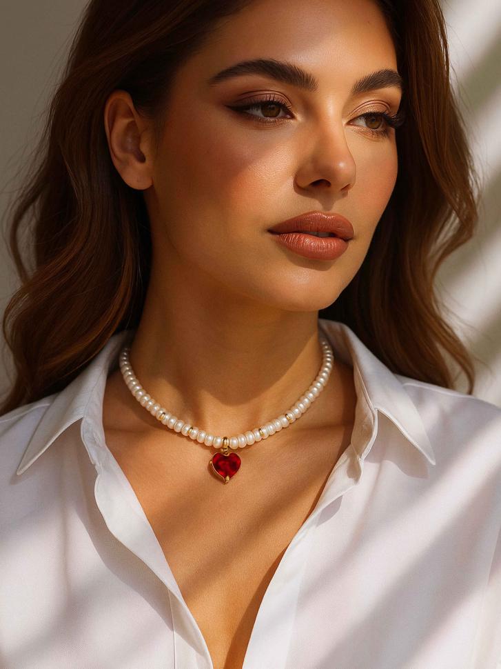 Чокер LeBijou с красным сердцем (4899)