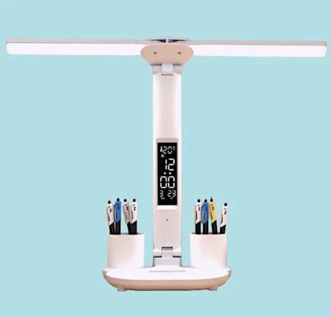 Настольная лампа светодиодная с двумя плафонами и дисплеем (Л-021) - фото 9