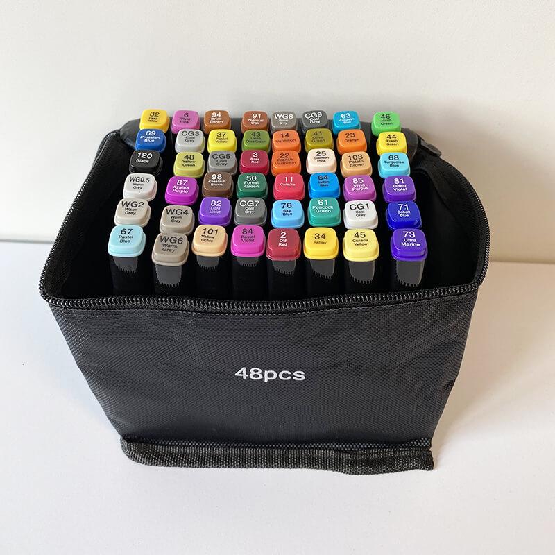 Скетч-маркеры Touch Qiuci двусторонние 48 шт. Черный