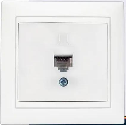 Розетка комп’ютерна Elcor Emily 9215 RJ45 5e 125 МГц неекранована Білий (211582)