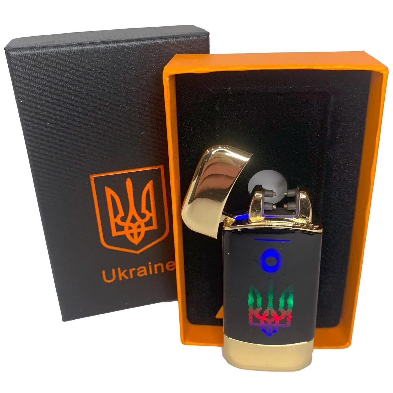 Запальничка дугова LIGHTER HL-439 електроімпульсна з USB-зарядкою Золотий