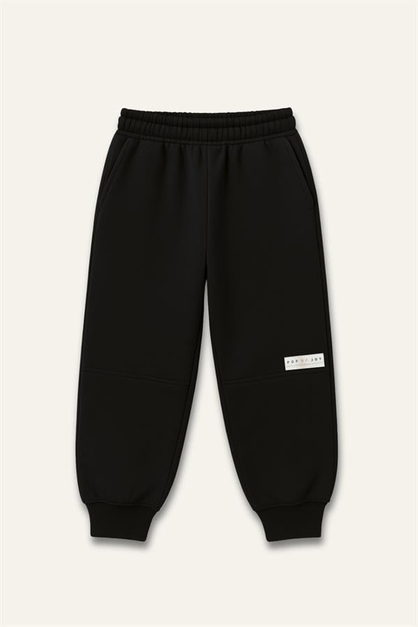 Брюки для мальчика с начесом с резинкой на манжетах Zeyland 7-8 лет 128 см Черный (8683169185119)