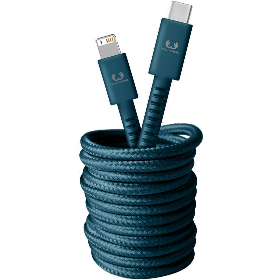 Кабель синхронизации Fresh 'N Rebel Fabriq Cable USB-C to Lightning 1.5m, Petrol Blue (2CLC150PB)