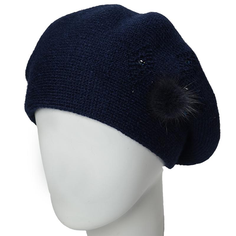 Берет женский Lirus Дреда шерстяной двойной Синий (164063)