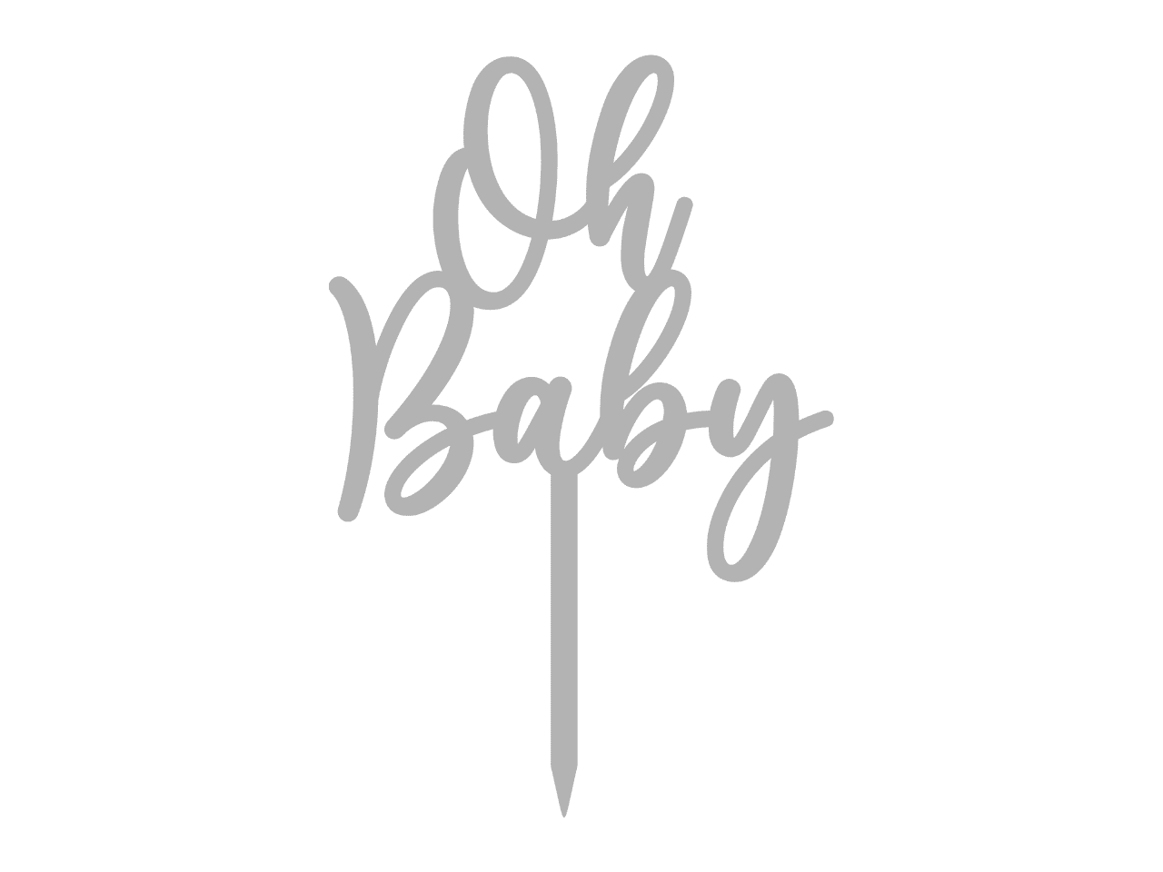 Топпер акриловый на ножке Elfy Oh Baby Серебряный (TP81)