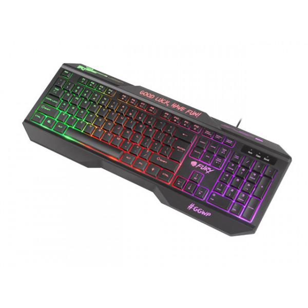 Клавиатура игровая Fury NFU-1586 Hellfire 2 LED Backlight 104кн USB Черный (564005) - фото 1