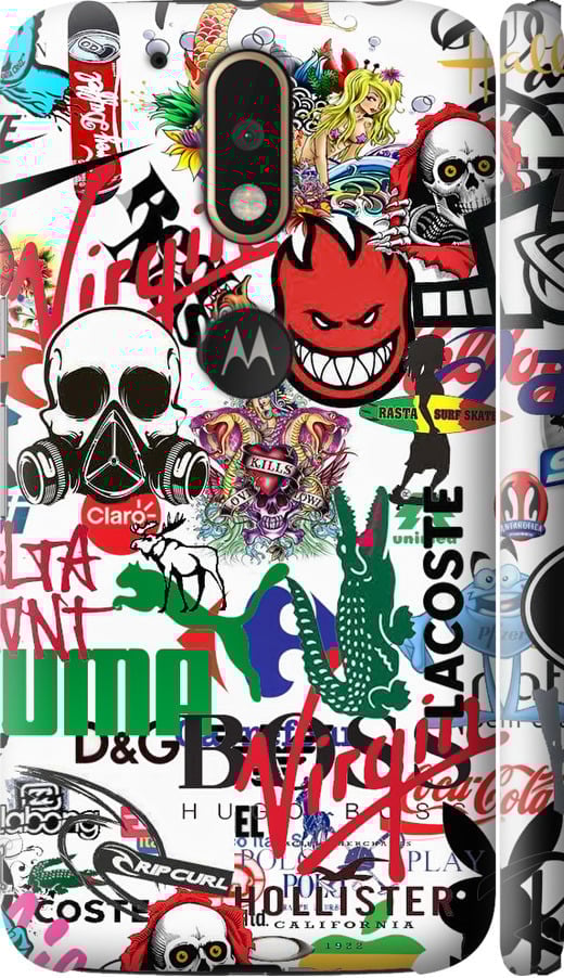 Чехол на Motorola MOTO G4 Many different logos (4022m-511-42517)
