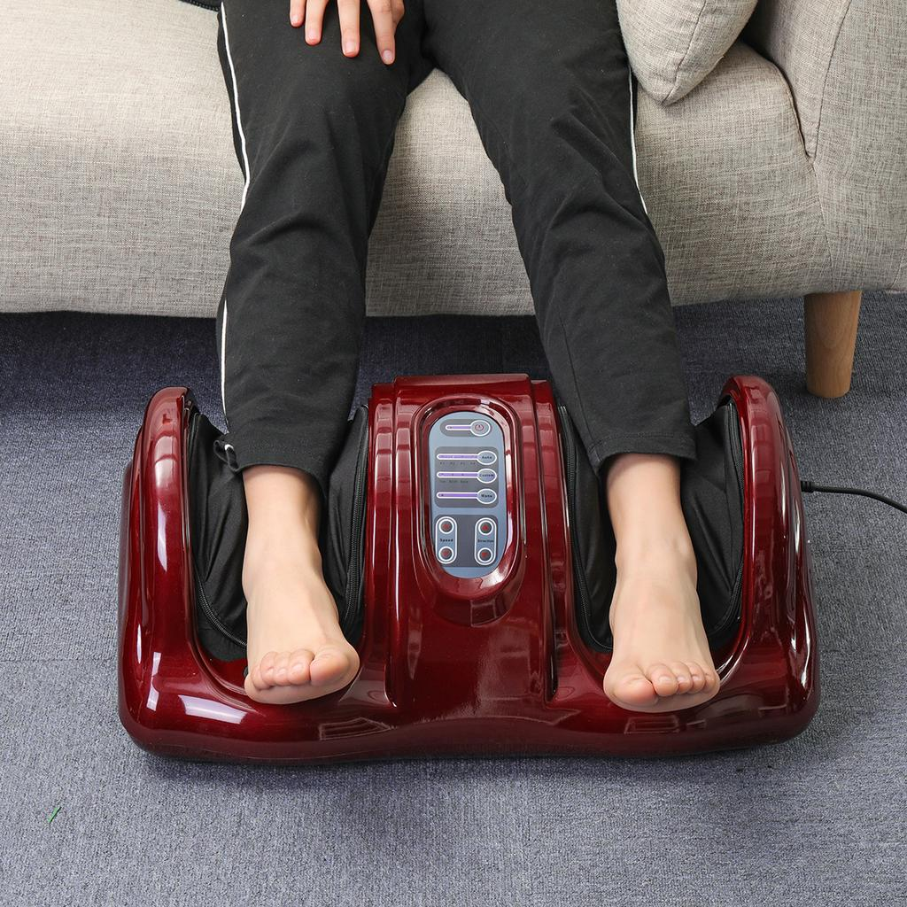 Електромасажер для ніг та стоп універсальний Foot Massager роликовий з пультом Червоний (f15e6046) - фото 2