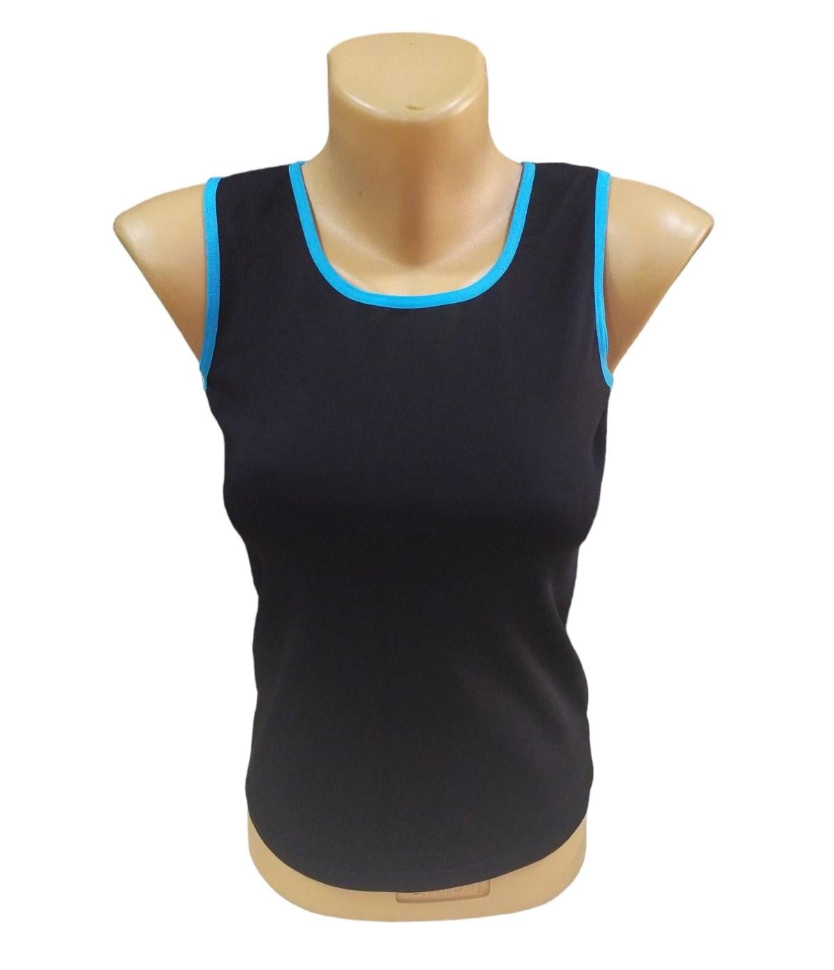 Майка VLKN для гимнастики и танцев окантовка бирюзовый р. 40 рост 140-146 см Черный (6936116100685)