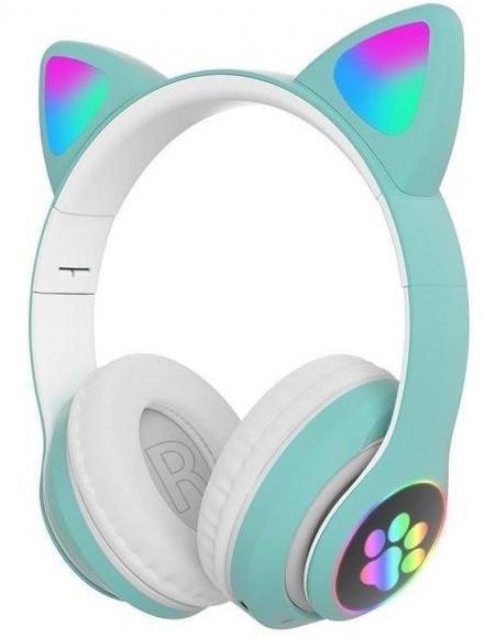 Наушники Bluetooth Cat Ear VZV-23M 7695 с подсветкой Мятные (1457862609-c83b4)