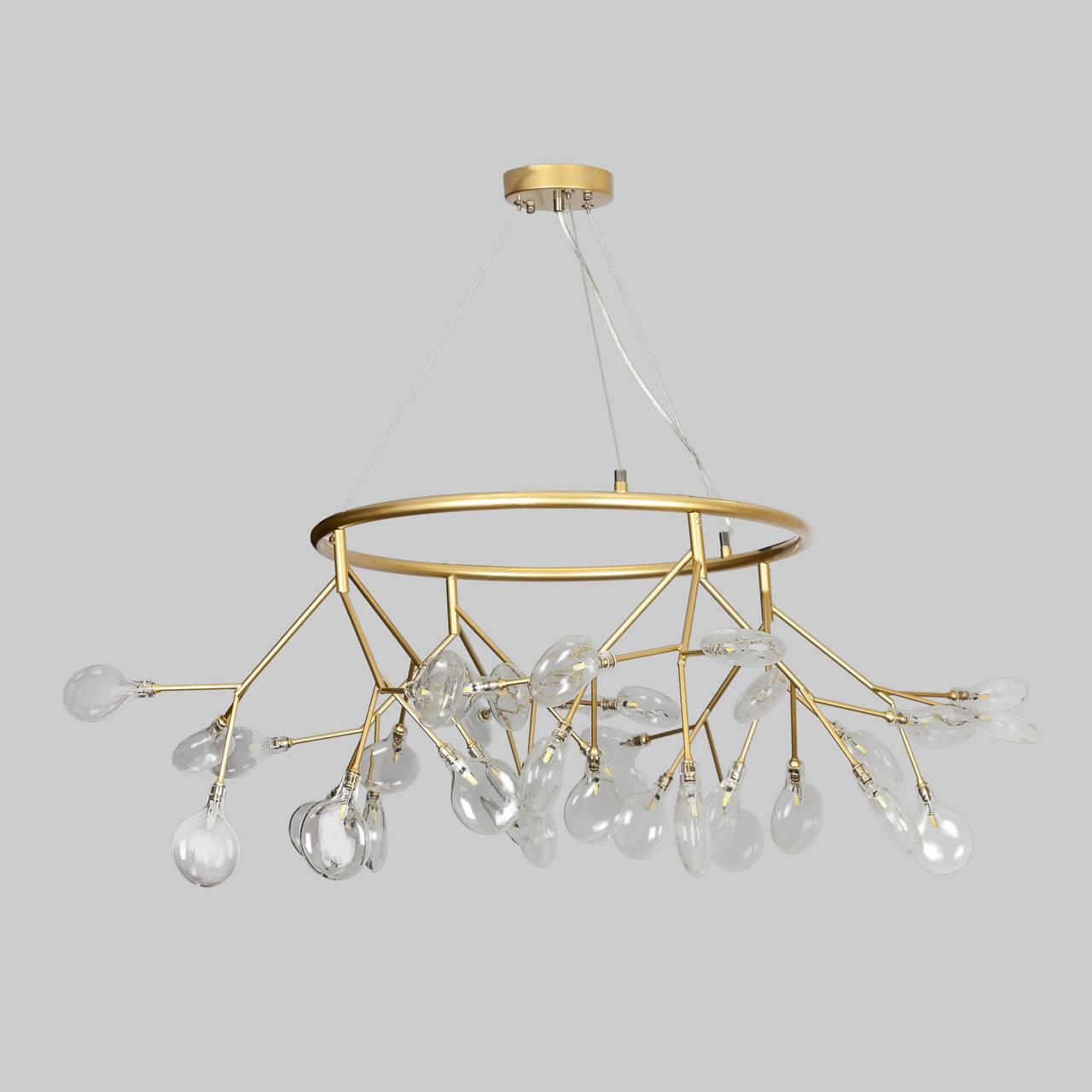Люстра из 36 стеклянных лепестков Золотой (918-LP263-36 GD+CL)