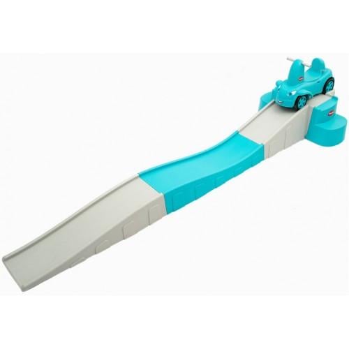 Горка детская пластиковая Doloni 01491/2 с машинкой 3 м Серо-бирюзовый (150-7-01491/2)