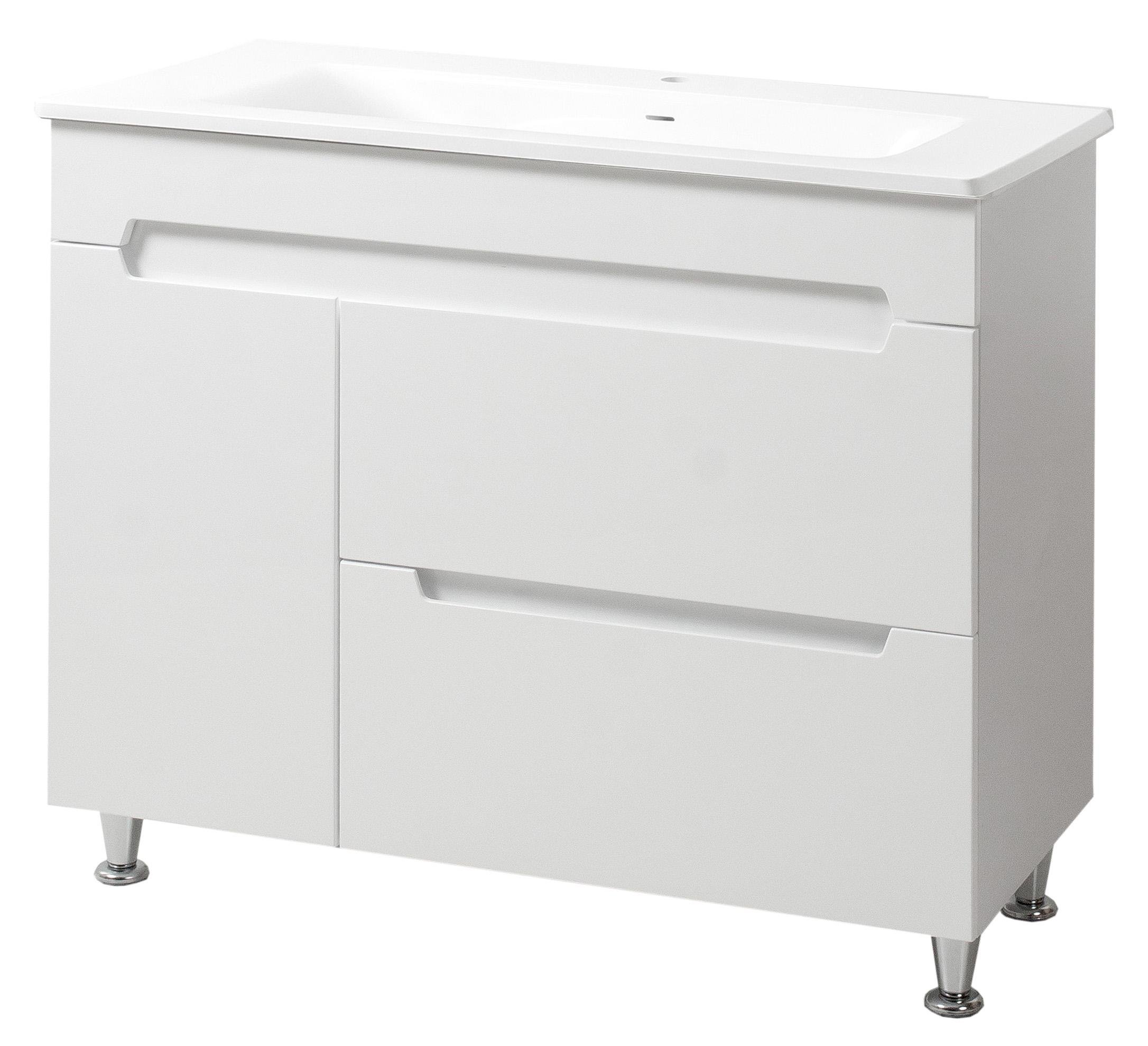 Тумба ЮВВИС Марко Т-8 К с умывальником Квадро 100 см Белый (UVV003K)