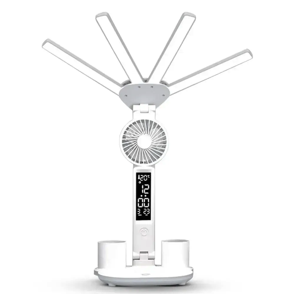 Настільна лампа з вентилятором та дисплеєм акумуляторна 3200 мАг USB (234580171)