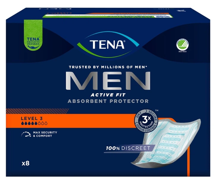 Прокладки мужские урологические TENA Men Active Fit Level 3 5 капель 8 шт. (000006962)