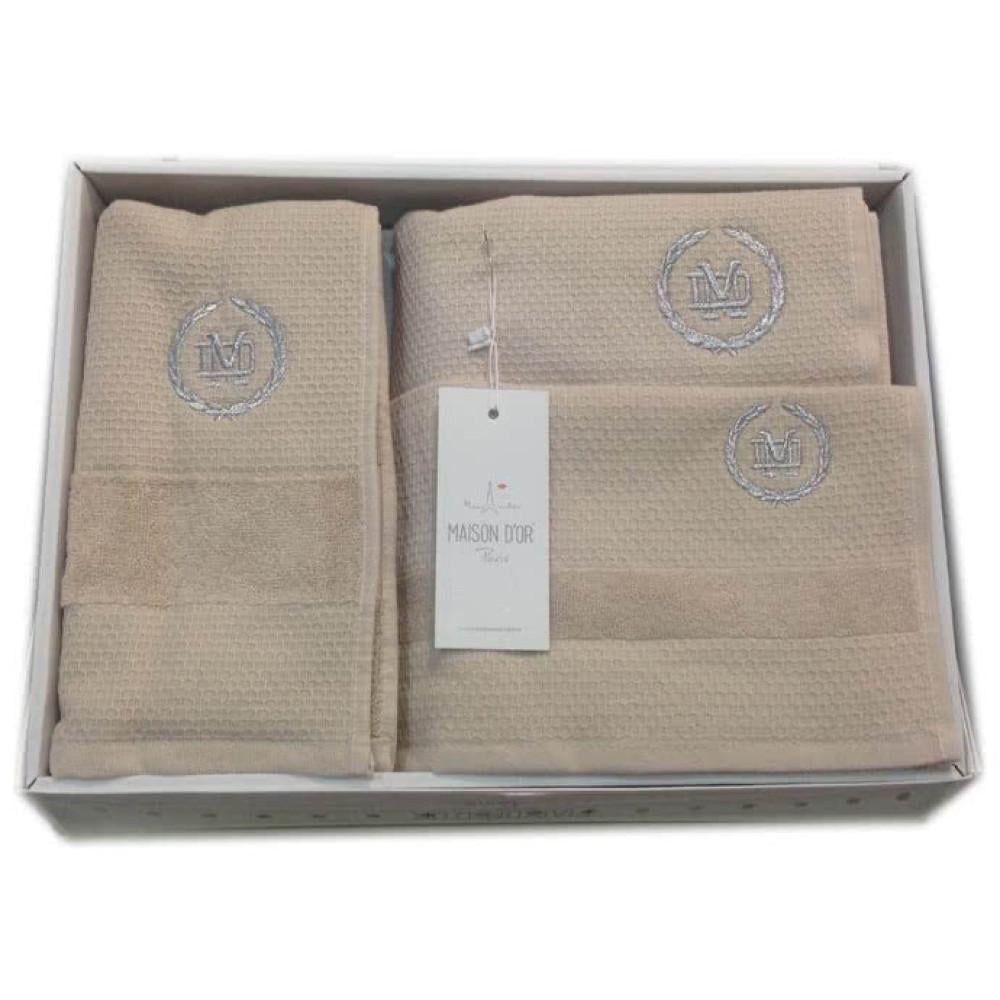 Набор полотенец Maison D'or Bonni 30х50/50х100/70х140 см Beige Набор полотенец Maison D'or Bonni 30х50/50х100/70х140 см Beige