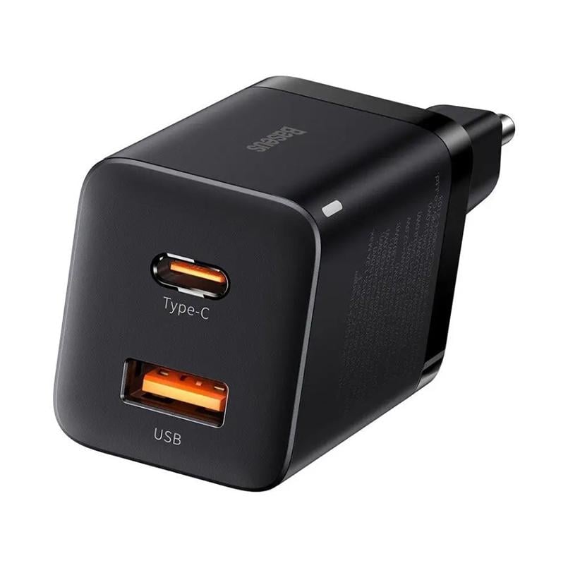 Зарядний пристрій мережевий BASEUS Super Si Pro Quick Charger Type-C/USB 30W Black (33681 black) - фото 4