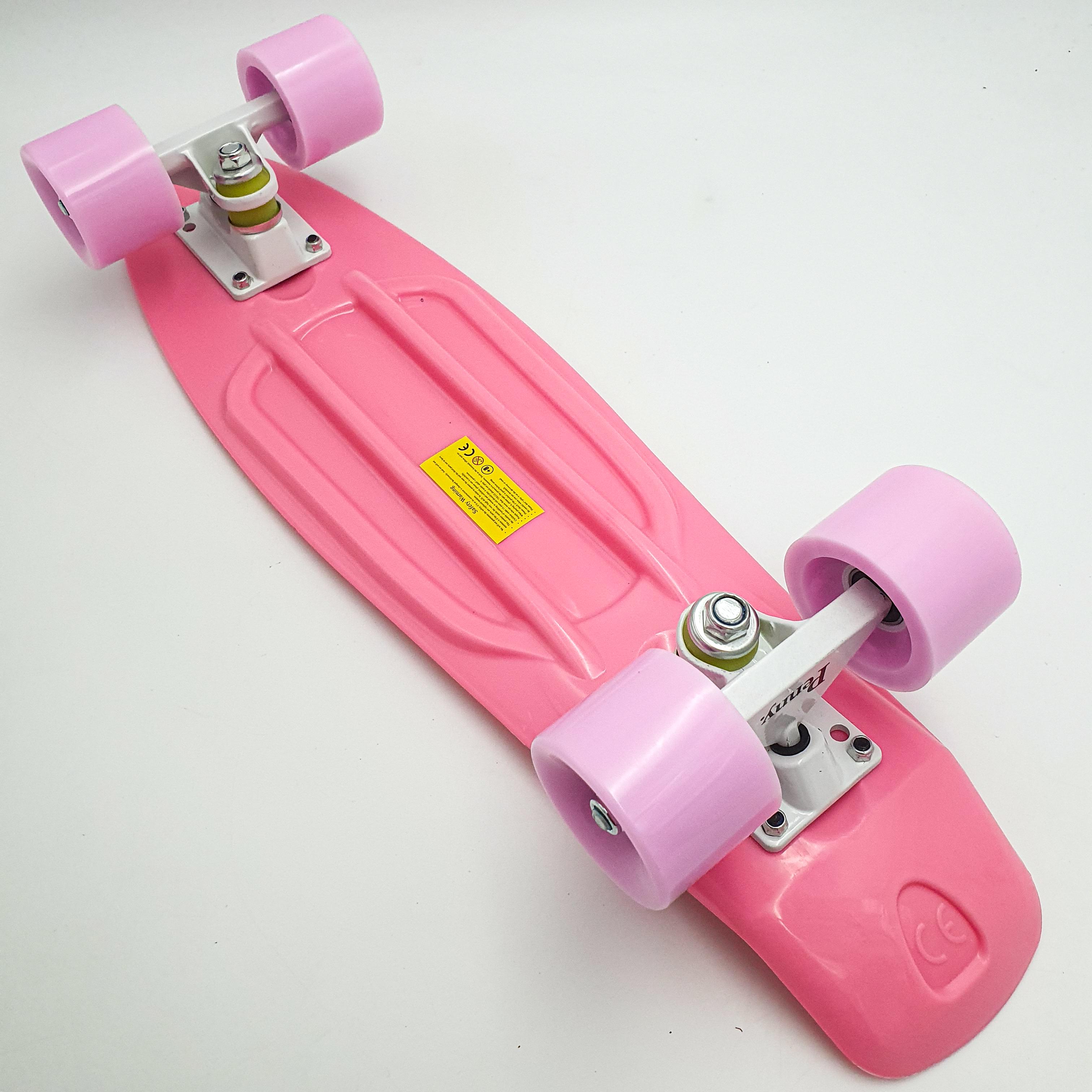 Пенни борд скейт 55х15см до 80кг ABEC 7 матовые колеса скейтборд Penny Board Pastel Series розовый - фото 5