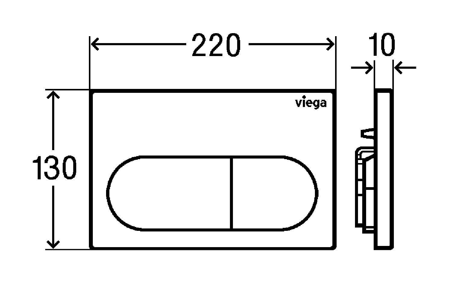 Кнопка змиву Viega Prevista 773748 000019075 для інсталяції глянцева Хром (105573) - фото 2