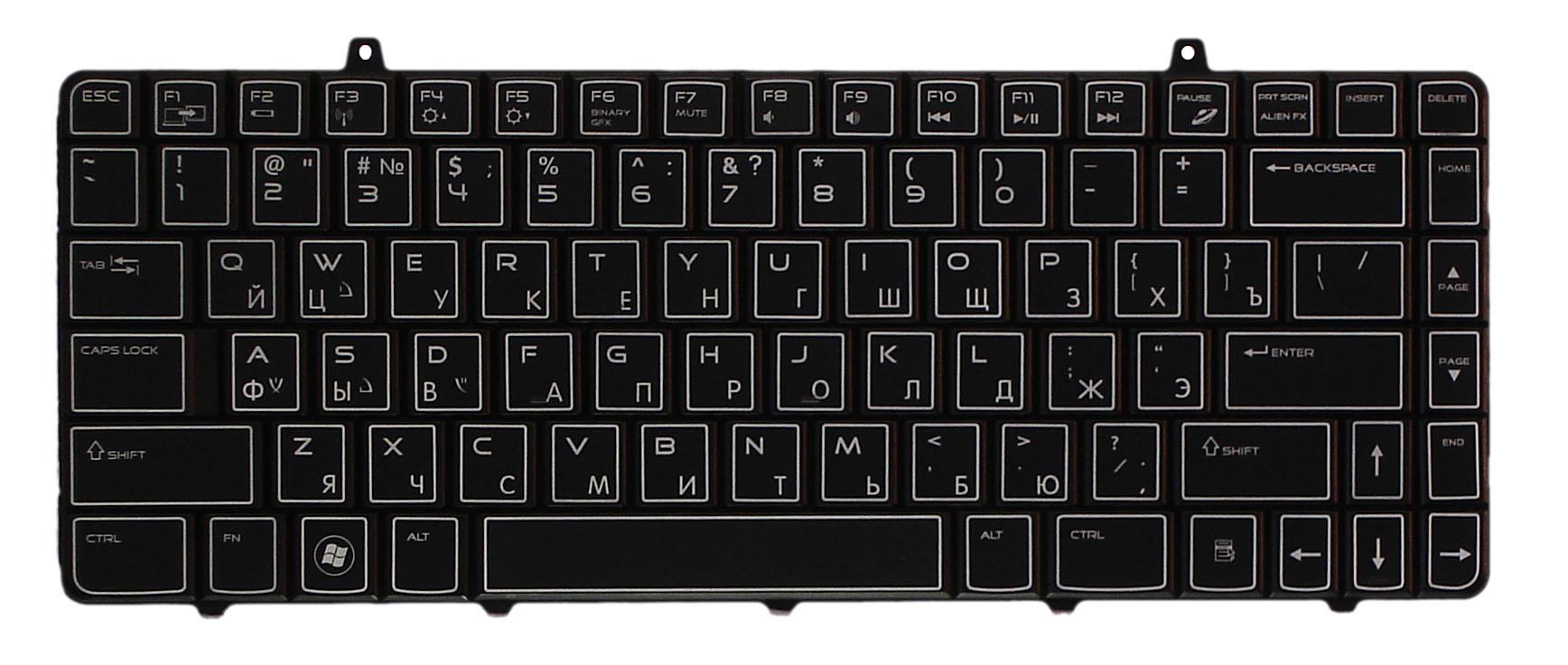 Клавиатура для ноутбука Dell Alienware M11X-R2 M11X-R3 с подсветкой Light Black