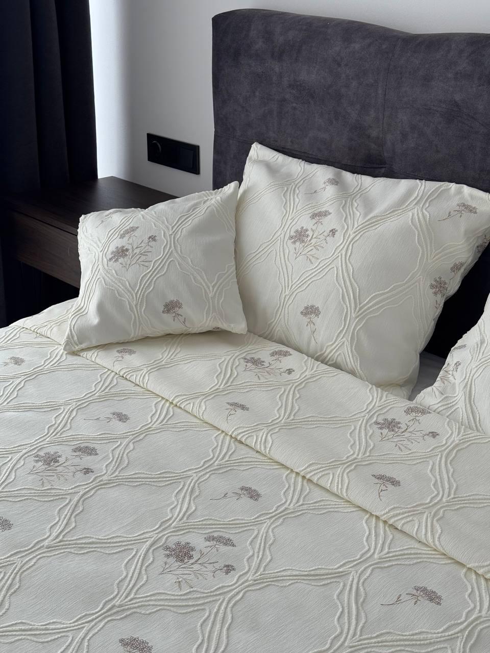 Покривало Бароко №4 бавовна 200х250 см Молочний (55677-4-200x250cm) - фото 5 Покривало Бароко №4 бавовна 200х250 см Молочний (55677-4-200x250cm) - фото 5