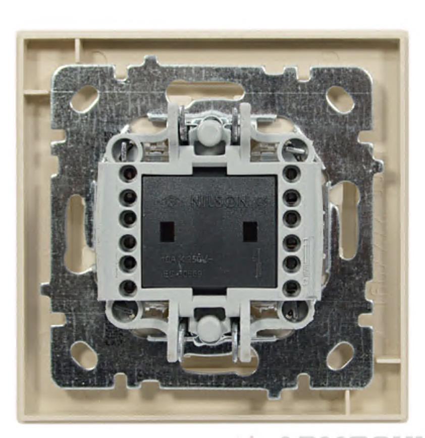 Выключатель проходной двухклавишный Nilson Thor Кремовый (00000006026) - фото 2