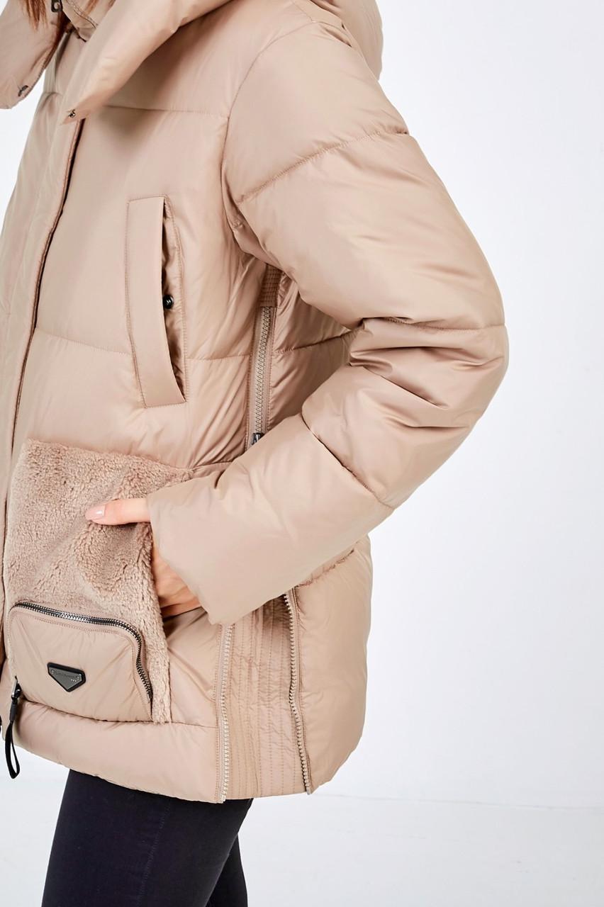 Пуховик зимовий короткий Lora Duvetti р. 44 Капучиновий - фото 6 Пуховик зимовий короткий Lora Duvetti р. 44 Капучиновий - фото 6