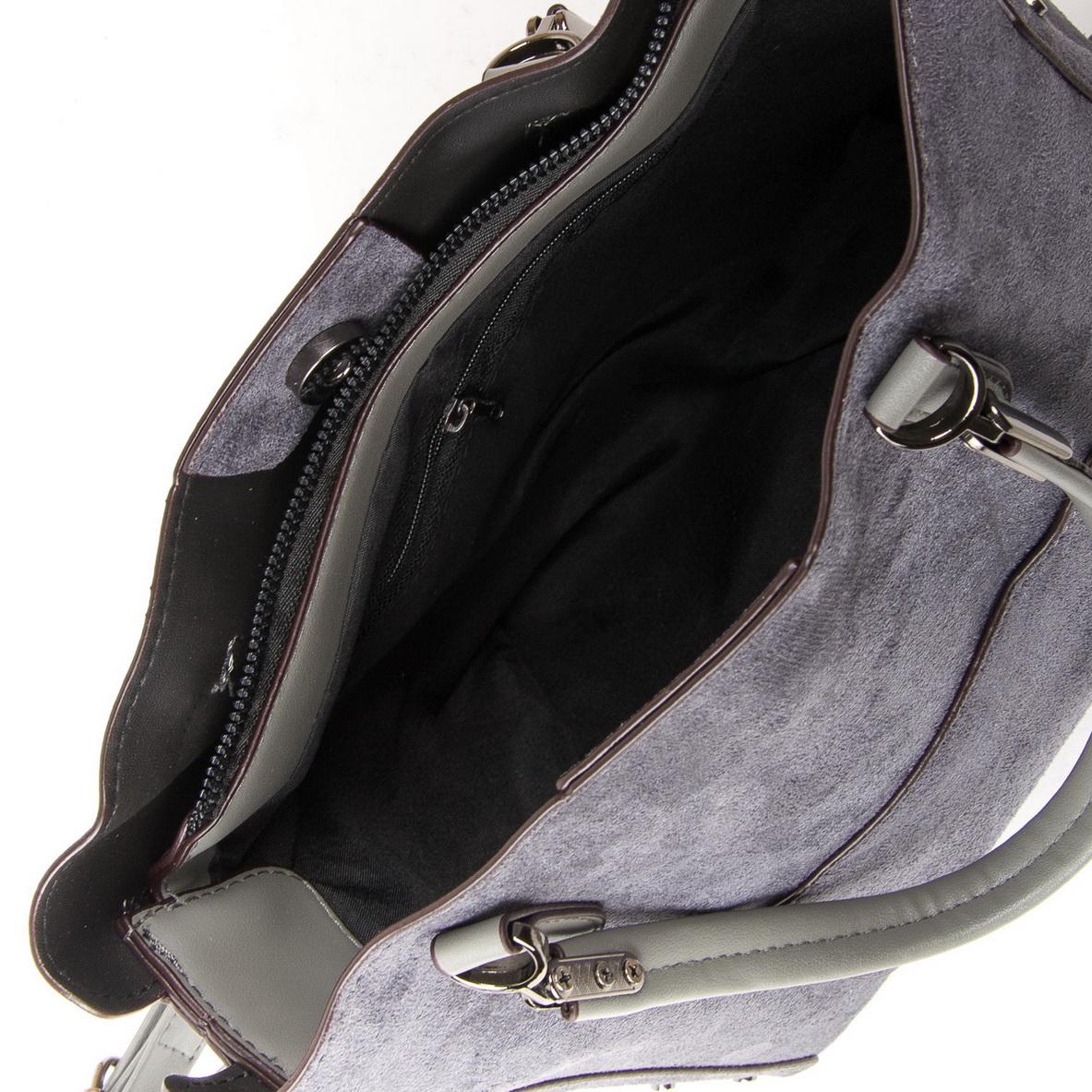 Женская модельная сумка из замша Fashion 5124 Серый - фото 4