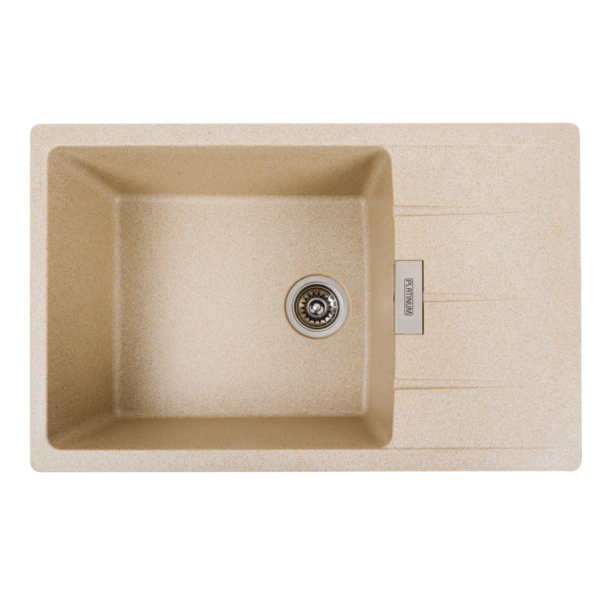 Гранитная мойка для кухни Platinum 7850 ROMA матовая Бежевый Гранитная мойка для кухни Platinum 7850 ROMA матовая Бежевый