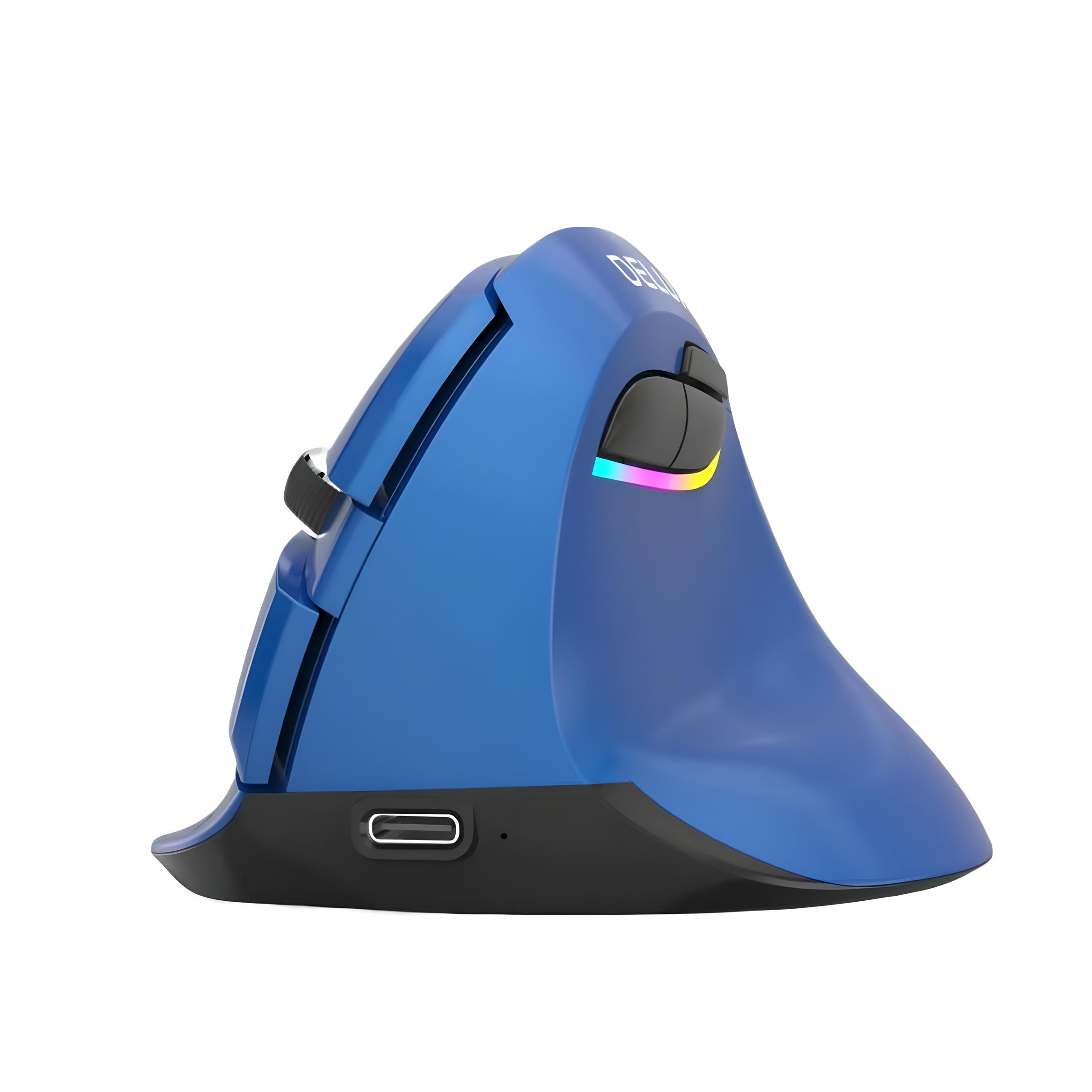 Мышь эргономичная вертикальная Delux M618mini с аккумулятором 4000 DPI Blue
