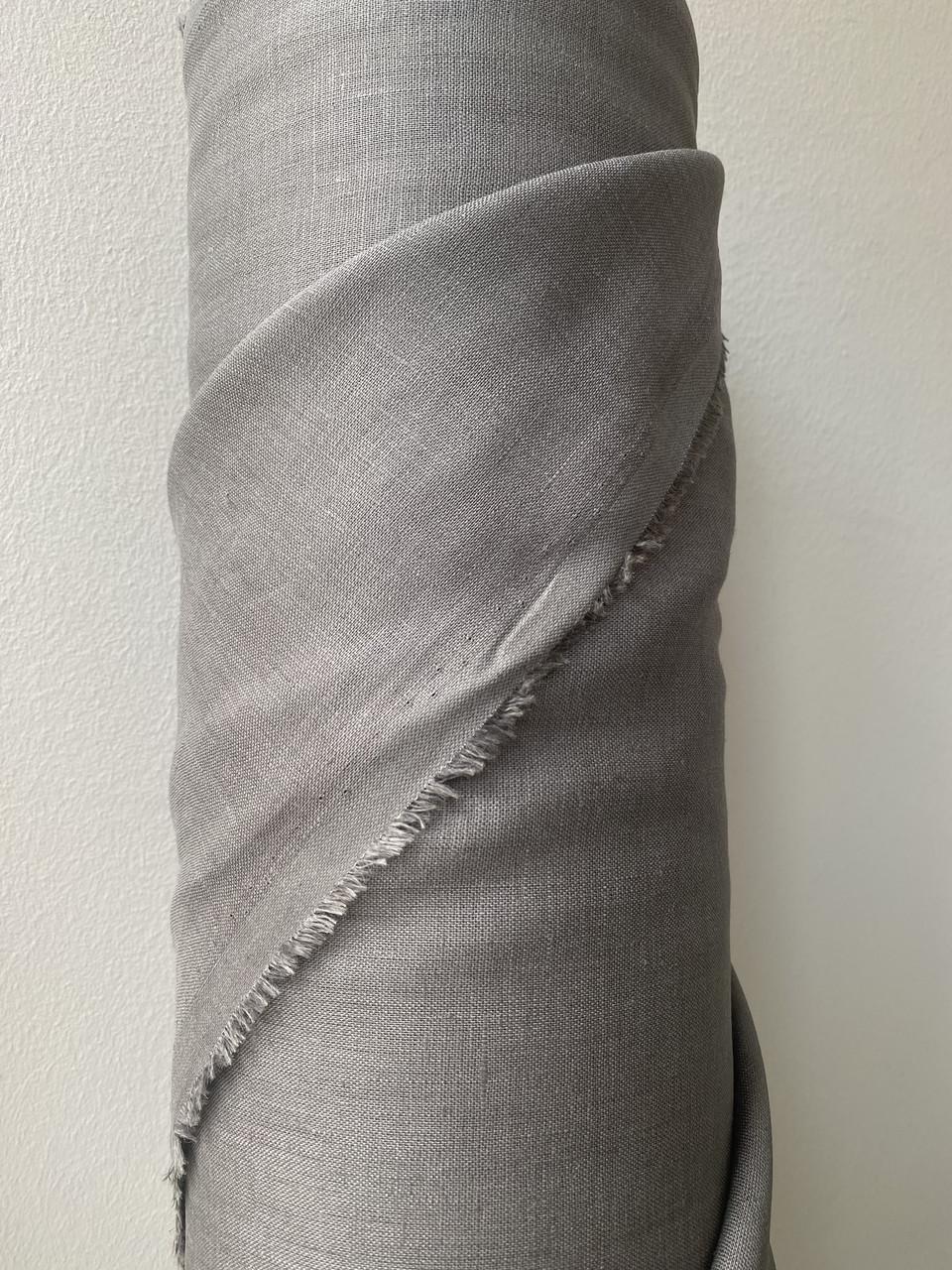Ткань рубашечно-платьевая LINEN PLUS 100% лен 143 см 123 Графитный - фото 6