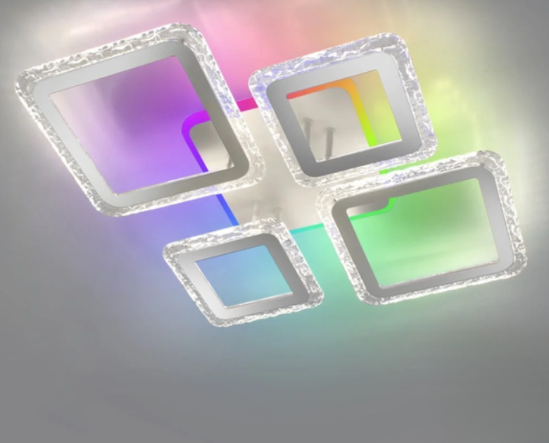 Люстра управляемая светодиодная OVAL RGB 5S APP 725х500х93 мм White