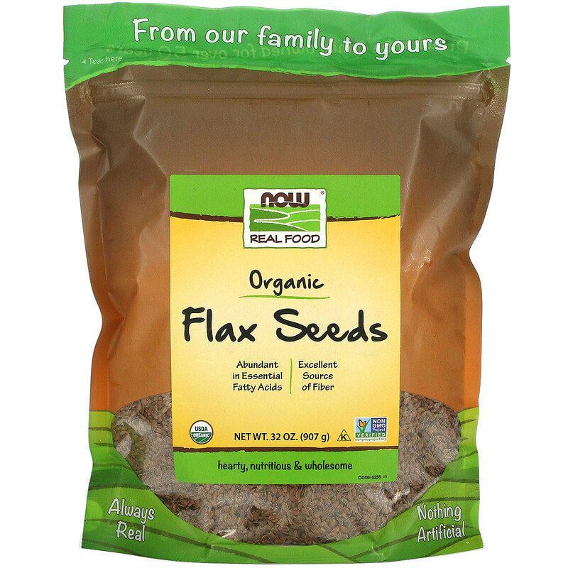 Органическое семя льна NOW Foods Certified Organic Flax Seeds 907 г (1031863623)