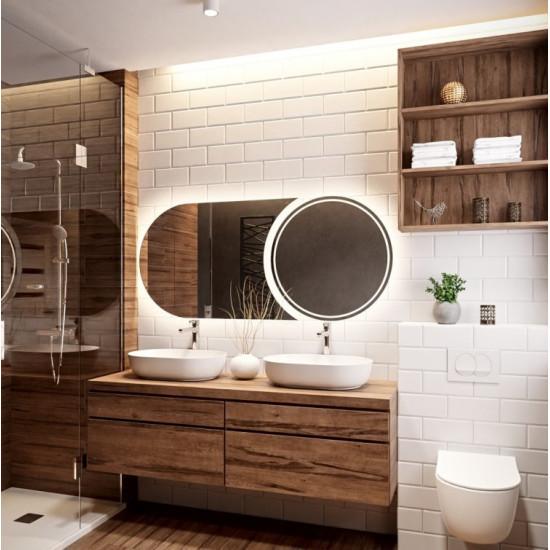 Дизайнерское зеркало Bravo с фронтальной и задней подсветкой LED 110x50 см