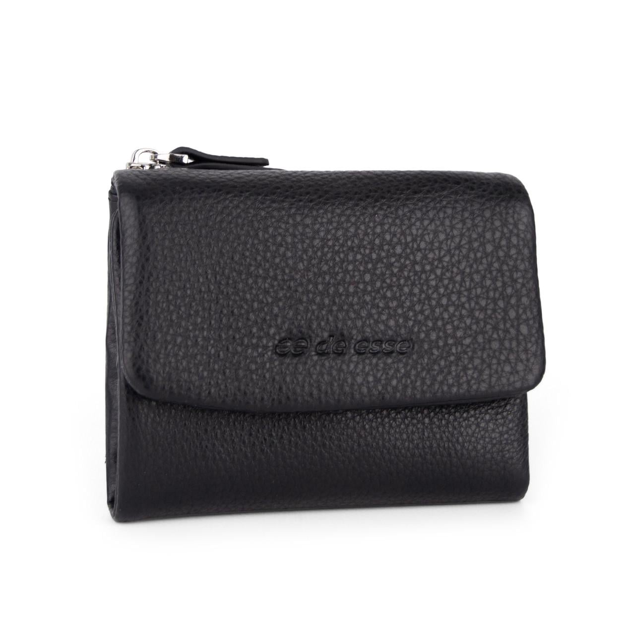 Кошелек женский кожаный DE ESSE LC69055-01 на магните Черный (2930707675)