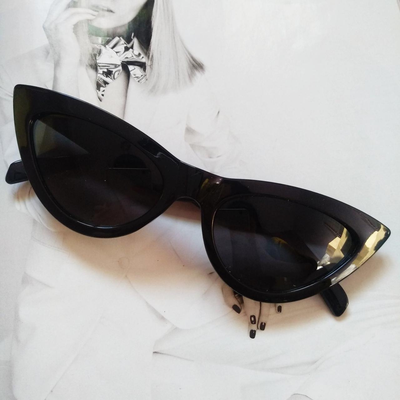 Очки треугольные Кошачий глаз Черный