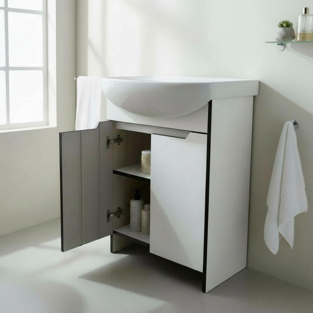 Тумба для ванної кімнати The MIX Кварта із умивальником 60 см Black (2525)